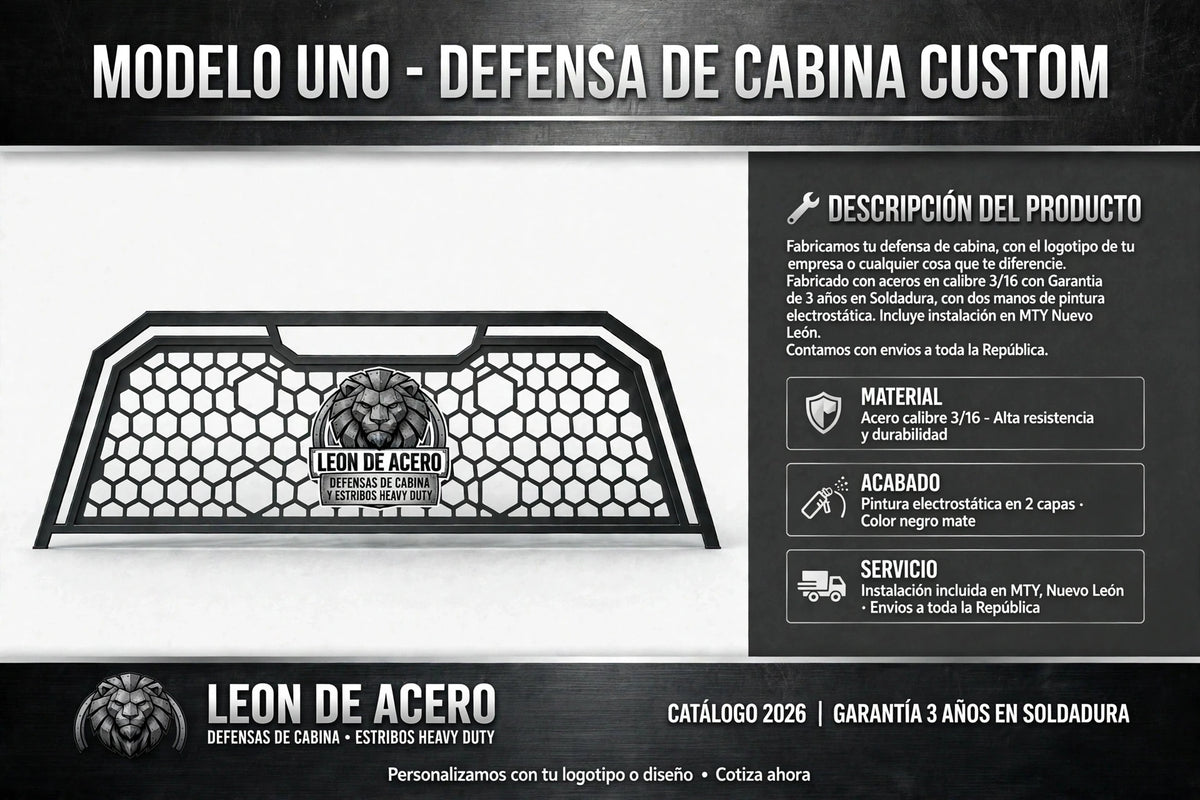 Defensa de Cabina Custom con tu logotipo o marca personal